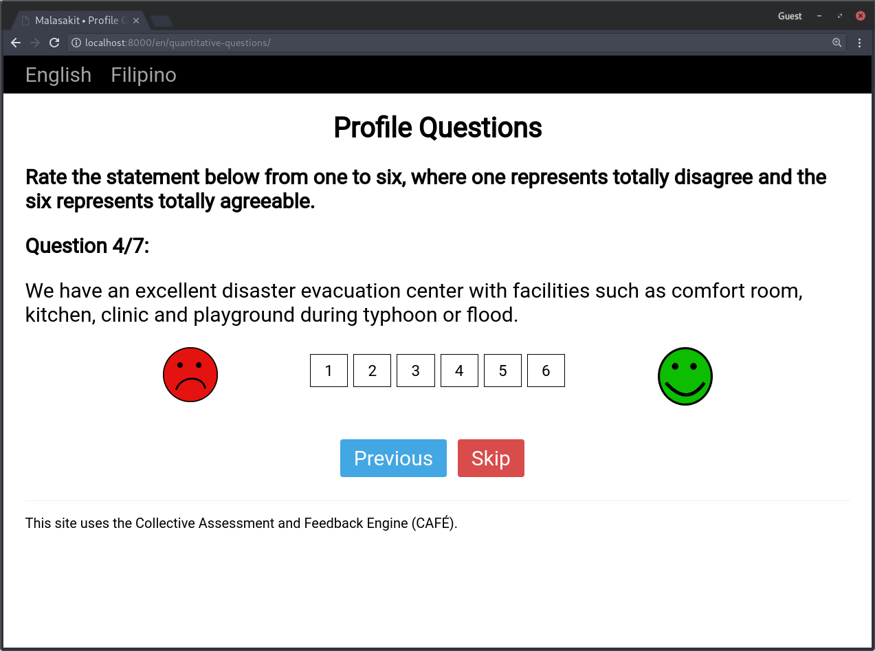 Quantitative questions page