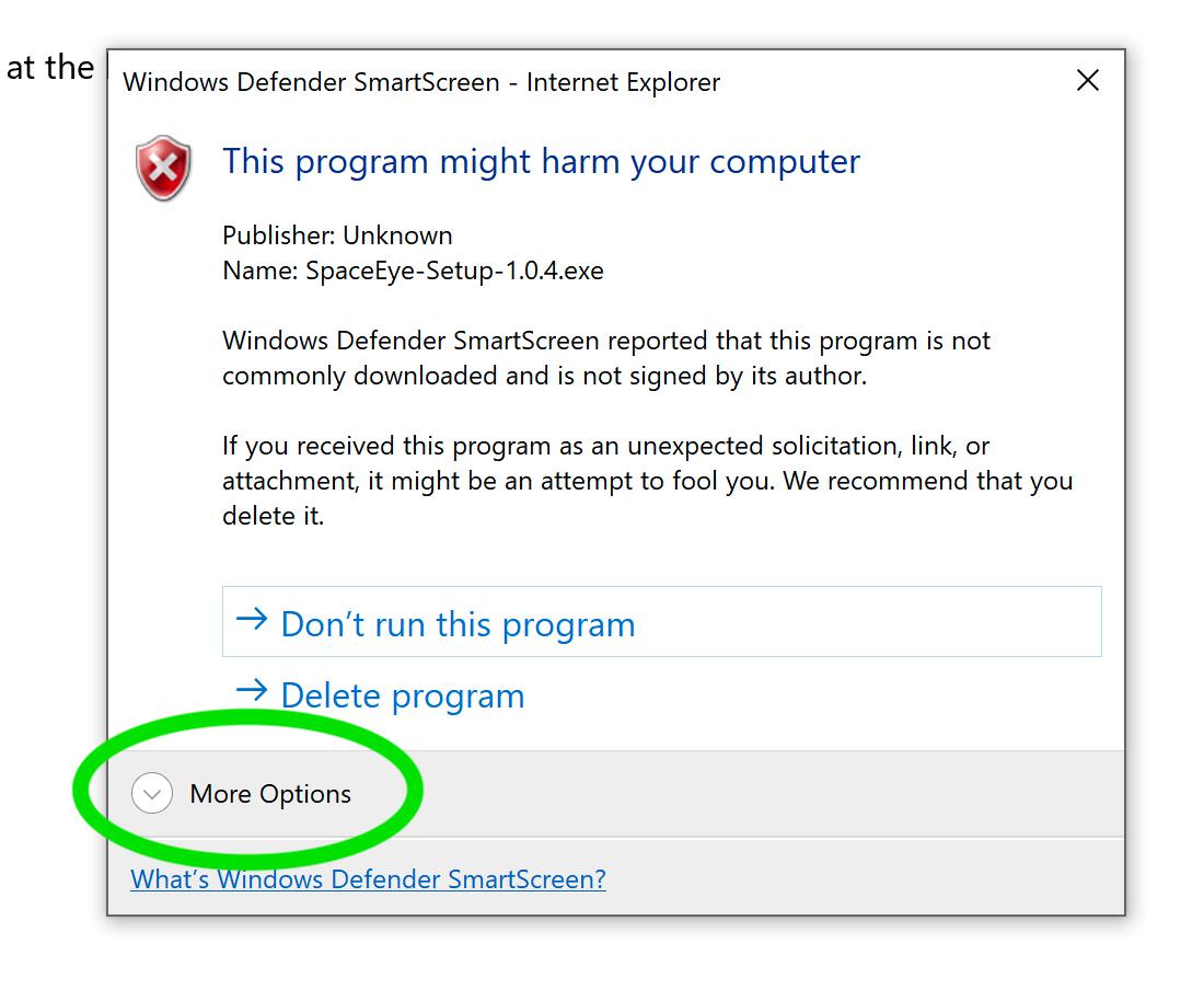 IE second warning - click options