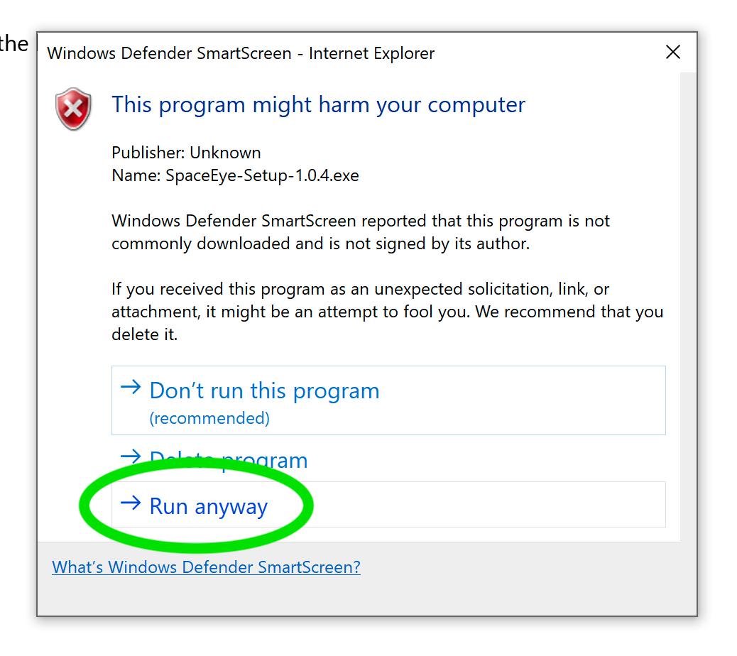 IE second warning - run anyway