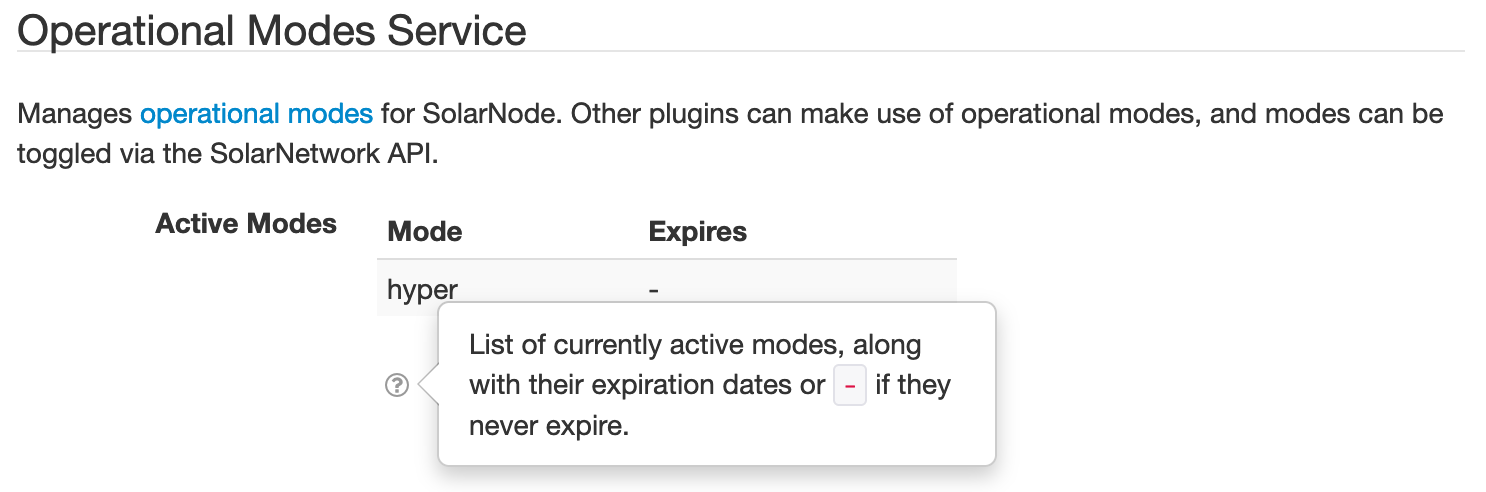 SolarNode Operational Mode Service settings