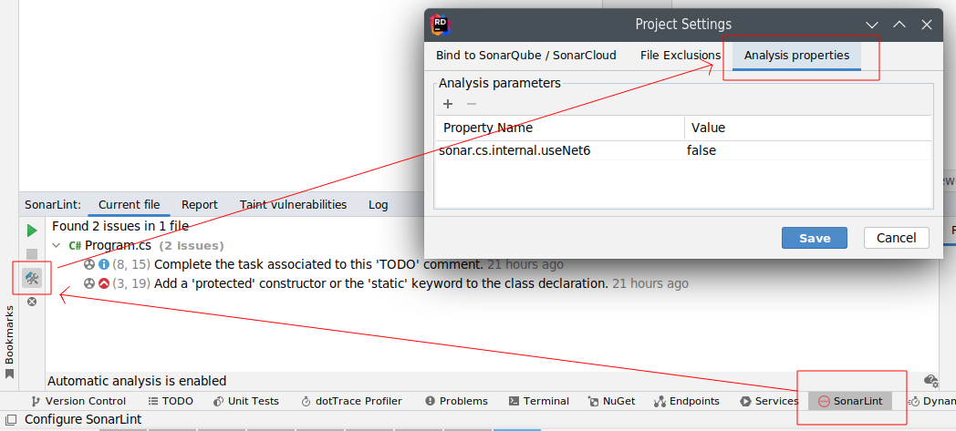 Analysis Properties