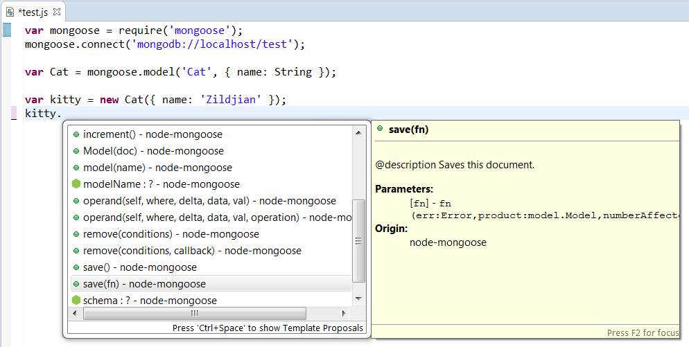 MongoDB Native Completion