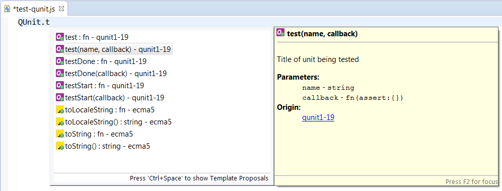 QUnit Completion