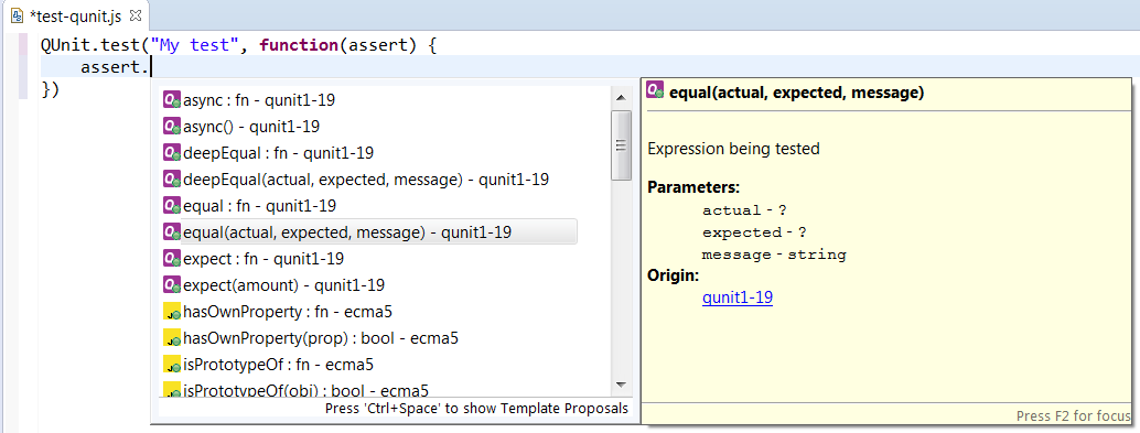 QUnit Assert Completion