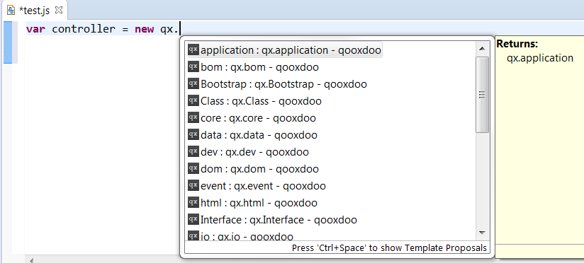 Qooxdoo Completion