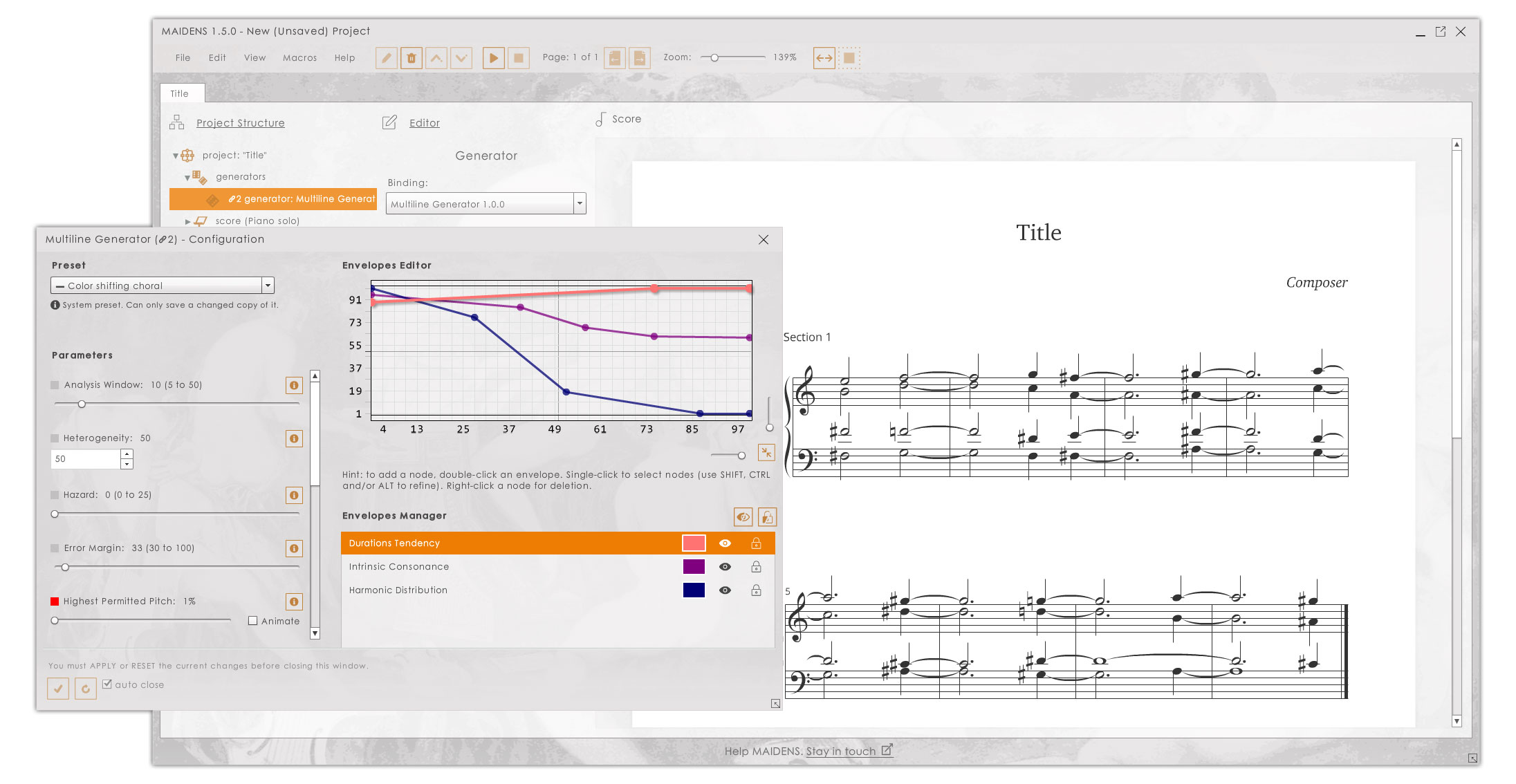 The Multiline Generator with sample produced content