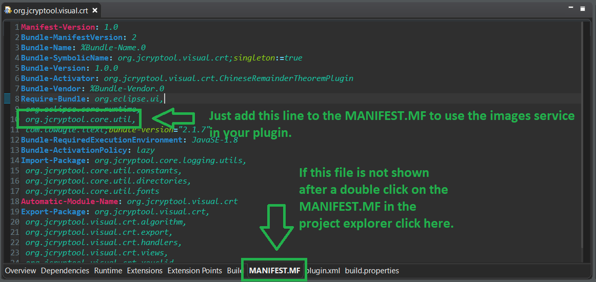 MANIFEST.MF with org.jcryptool.util added