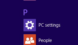 PC Settings under P