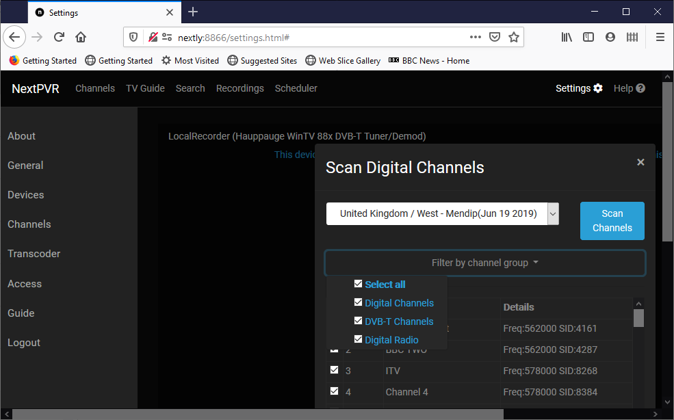 Filter-channel-group