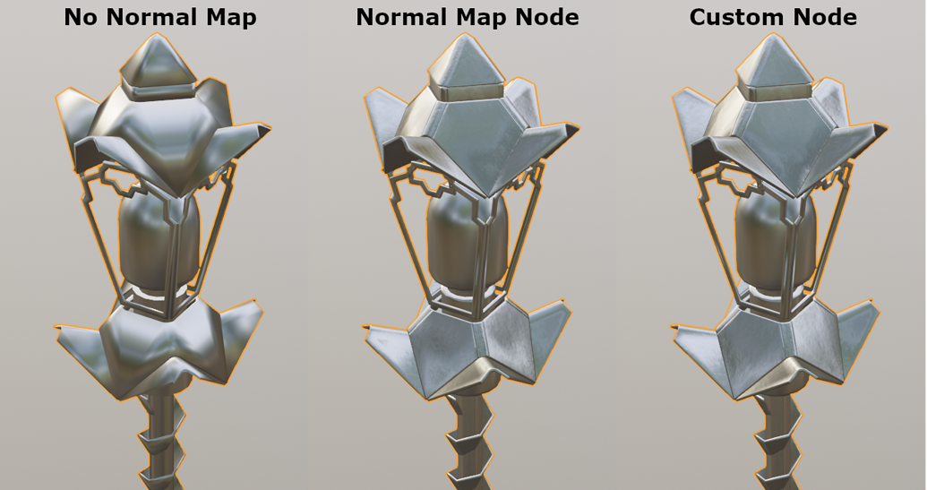 Comparison of Node Group versus Normal Map